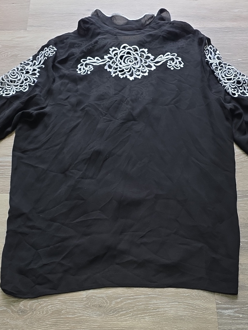 VNTG Womens Bob Mackie Wearable Art 100% Silk Embroidered Western Blouse Sz 1X - Picture 14 of 16